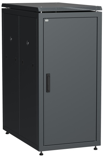ITK Шкаф сетевой напольный 19" LINEA N 28U 600х1000мм металлическая передняя дверь черный | код LN05-28U61-M | IEK